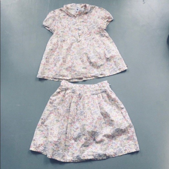 Petit Bateau Other - Petit Bateau girls skirt and blouse set